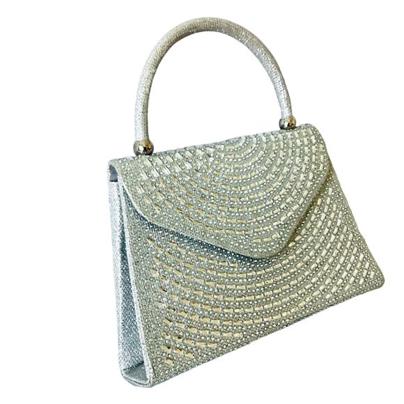 Silver Glitter Evening Clutch - Picture 2 of 7